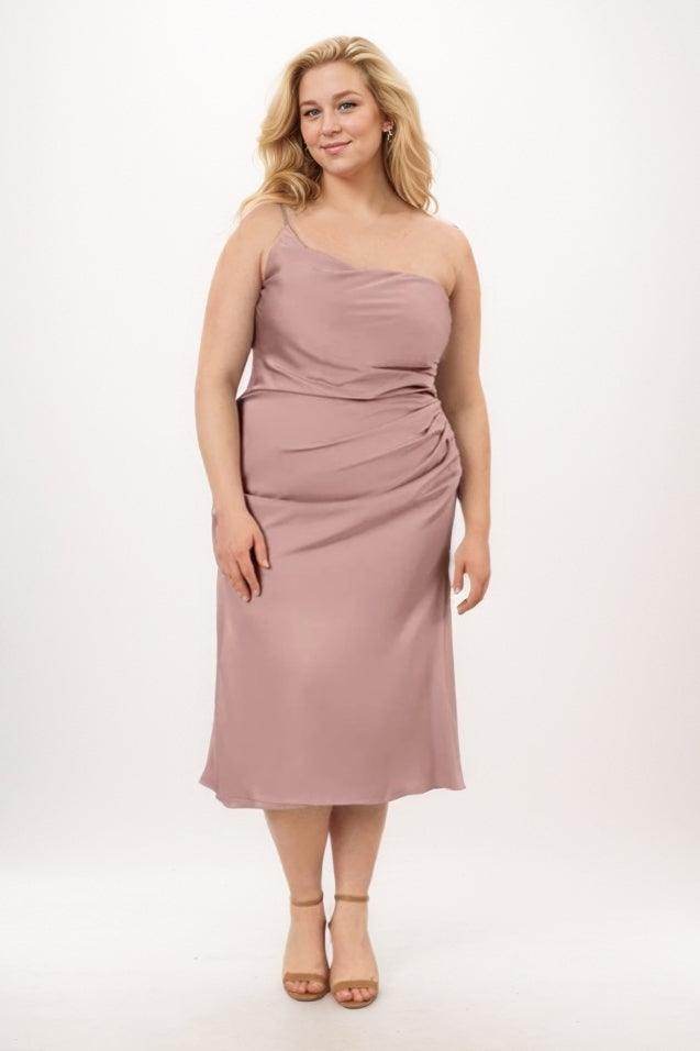 Sheath-Column Midi Chiffon Bridesmaid Dress CB0754 - COCOMELODY